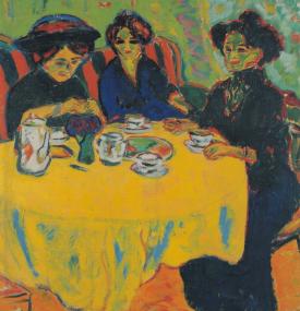 Ernst Ludwig Kirchner, Kaffeetafel, 1908<br>© Abbildung: Ernst Ludwig Kirchner bei Ingeborg & Dr. Wolfgang Henze-Ketterer, Wichtrach/ Bern</br>Foto: LWL/Ahlbrand-Dornseif