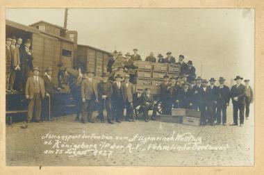 Abtransport zum Wettflug, 1927. <br>Foto: Privatbesitz</br>