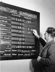 Belegungsübersicht der Landespflegeanstalt Benninghausen zu Beginn der 1950er Jahre.  <br>Foto: LWL</br>