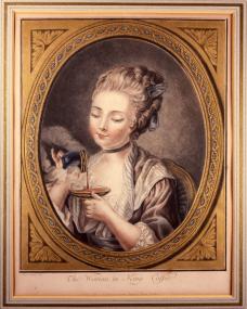 "Women ta King Coffee" hat der Franzose Louis-Marin Bonnet seine Grafik aus dem Jahr 1774 genannt. Repro: LWL