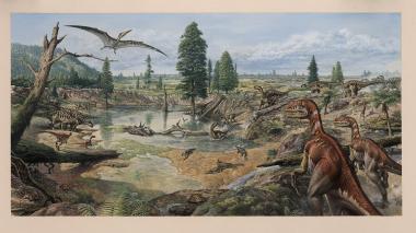 So sah das Sauerland vor 130 Millionen Jahren aus.<br>Foto: John Sibbick</b>