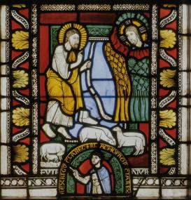 Meister Gerlachus, Moses vor dem Brennenden Dornbusch mit dem Porträt des Gerlachus, Mittelrhein, um 1150.<br/>Foto: LWL