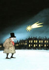 Die Illustrationen von Volker Kriegel zum ¿Weihnachtsmärchen¿ bebildern die Dickens-Lesung im LWL-Planetarium.<br/>Abbildung: Kriegel