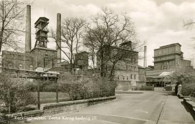 Postkarte der Zeche König Ludwig aus dem Jahr 1960<br/>Archiv WIM, Repro: LWL 