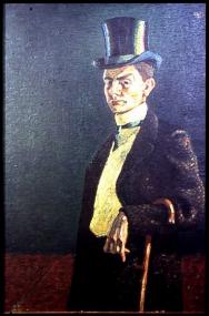 Wilhelm Morgner: Selbstporträt im Geh-rock IV. 1910.        <br>Foto: LWL<br />