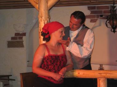 Goethe-Abend beim Schiffshebewerk Henrichenburg mit Dario Weberg und Indra Janorschke. <br>Foto: LiteraTourTheater Dortmund<br />