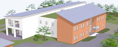 Modellansicht der neuen LWL-Tagesklinik in Bergkamen. <br>Grafik: LWL<br />