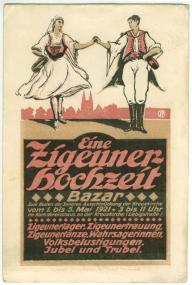 ¿Zigeunerhochzeit¿ ¿ Werbekarte für eine ungewöhnliche Veranstaltung ¿zum Besten der Ausschmückung der Kreuzkirche¿ im Kreuzviertel, 1921.<br>Foto: LWL<br />