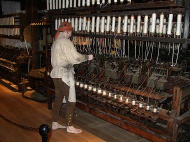 Frühe Spinnmaschine im Helmshore Textile Museum. <br>Foto: LWL<br />