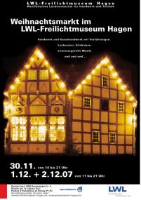 Im LWL-Freilichtmuseum Hagen findet am ersten Adventswochenende wieder der ¿Romantische Weihnachtsmarkt¿ statt.  Foto: LWL