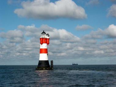 Leutturm ¿Roter Sand¿ in der Außenweser vor Bremerhaven. <br>Foto: LWL<br />
