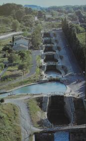 Canal du Midi (1667-1682) mit Schleusentreppe von Fonserannes in Südfrankreich. <br>Foto:LWL<br />