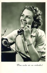 ¿Wann werden wir uns wiedersehen?¿, Postkarte aus den 1930er Jahren. <br>Foto: Museum für Kommunikation Frankfurt<br />