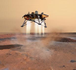 Die Raumsonde 'Phoenix' landet auf dem Mars, ihre Bilder zeigt das Planetarium des LWL-Museums für Naturkunde.<br>Foto: NASA<br />