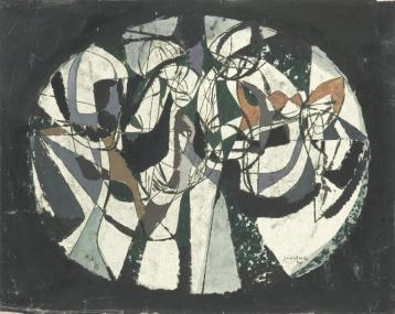 Ohne Titel, 1949, Monotypie, Gouache.<br>Foto: Privatbesitz<br />