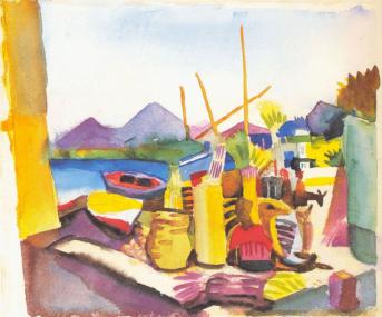 August Macke, Landschaft bei Hammamet, 1914.<br>Foto: LWL-Landesmuseum für Kunst und Kulturgeschichte<br />