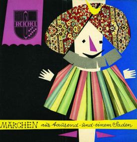 Bekleidet mit Stoffen aus der Firmenkollektion warb das Turbanmännchen in den 1960er Jahren für die Firma Reichel.<br>Foto: Grabowsky; Repro: LWL<br />