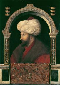 Genitel Bellinis Porträt des Sultans Mehmed II. steht in der Ausstellung sinnbildlich für den Austausch zwischen Orient und Okzident im 15. Jahrhundert.(Gentile Bellini, Bildnis Sultan Mehmed II., 1480, The National Gallery, London).<br>Foto: LWL<br />