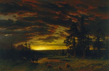 Albert Bierstadt , Abend in der Prärie, ca. 1870, Museo Thyssen-Bornemisza, Madrid