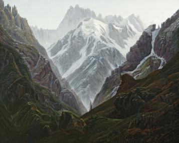 Carl Gustav Carus, Ausblick vom Montanvert auf die Montblanc-Gruppe, 1824, Museum Folkwang, Essen