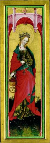 Konrad von Soest, Heilige Dorothea, um 1410, Leihgabe des Westfälischen Kunstvereins.<br>Foto: LWL<br />