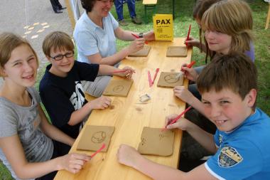 Noch bis zum Freitag können Museumsbesucher ihre Friedensbotschaft erstellen. <br>Foto: LWL<br />