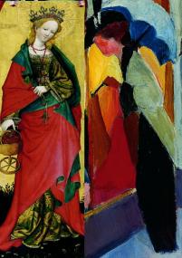 Conrad von Soest, Heilige Dorothea, Leihgabe des Westfälischen Kunstvereins; August Macke, Modegeschäft, 1913, LWL-LMKuK.<br>Foto: LWL<br />