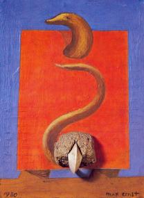 Matin et soir (pyrometrische Uhr), Öl auf Holz und Collage, 1930, Privatsammlung.<br>© VG Bild-Kunst Bonn<br />