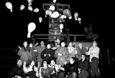 Neujahrswünsche vor Hochofen 3. <br>Foto: LWL<br />