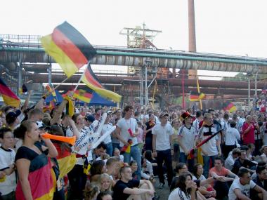 Das LWL-Industriemuseum Henrichshütte Hattingen wird bei allen WM-Spielen der deutschen Mannschaft wieder zur Fußballfan-Arena. <br>Foto: LWL<br />