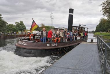 Volldampf voraus: Der Museumsdampfer ¿Cerberus¿ ist bei der Hebewerksfete wieder unterwegs.                             <br>Foto: LWL/Hudemann<br />