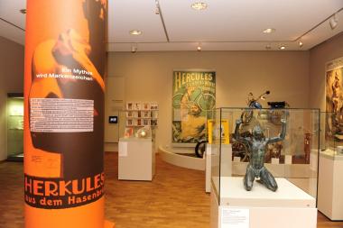 Blick in die Sonderausstellung "Hercules - Vom Olymp ins Ruhrtal" im LWL-Industriemuseum Zeche Nachtigall. <br>Foto: LWL/Hudemann<br />
