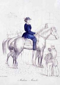 ¿Madame Anneke¿ in einer zeitgenössischen Darstellung als Reiterin. <br>Foto: Stadtmuseum Rastatt<br />