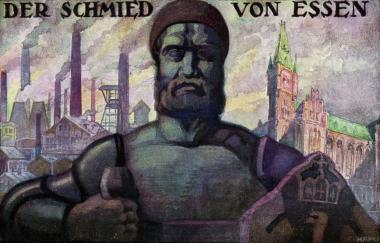 Postkarte des ¿Schmied von Essen¿. Mit dem ¿Nagelmann¿ wurde nach 1914 für patriotische Kriegsspenden geworben. <br>Foto: LWL<br />