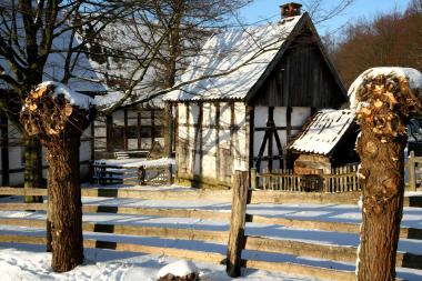 Winter im Freilichtmuseum: Zeit, die Weiden zu schneiden. <br>Foto: LWL/Jähne<br />