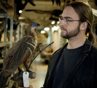 Dr. Jan Ole Kriegs berichtet über die Evolution der Vögel im LWL-Museum für Naturkunde. <br>Foto: LWL/Oblonczyk<br />