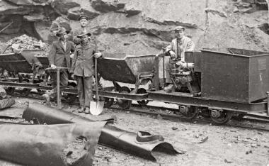 Arbeiter im Steinbruch Dünkelberg 1928. <br>Foto: LWL/Slg. WIM<br />