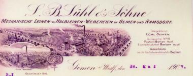 Briefkopf der Weberei L.B. Lühl in Gemen. <br>Foto: LWL<br />