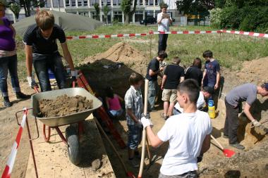 Die Schülerinnen und Schüler der 9a waren mit großem Eifer dabei.<br> Foto: LWL/O. Kalus<br />
