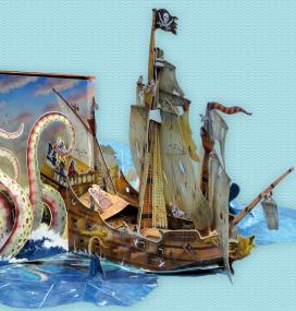 Die Exponate der Ausstellung ¿Hauptsache, es klappt!¿ liefern den Kindern Anregungen für eigene Pop-Up-Bücher. <br>Foto: LWL<br />