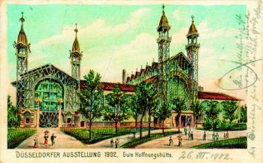 Die Halle der Gutehoffnungshütte auf der Düsseldorfer Industrieausstellung 1902 war Vorbild für die Maschinenhalle der Zeche Zollern. <br>Foto: LWL<br />