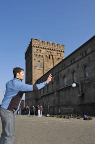Boulespieler am Industriemuseum Zeche Hannover. <br>Foto: LWL/Holtappels<br />