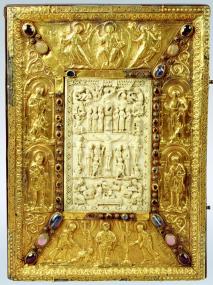 Buchdeckel des Theophanu-Evangeliars aus dem Stift Essen, Essen (?), 1039/1058; Elfenbein: Köln 2. Viertel 11. Jh., Domschatz Essen, Inv.-Nr. 7, © Domschatz Essen, <br>Foto: Jens Nober, Essen<br />