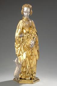 Die Statuette der Heiligen Agnes ist das ¿Covergirl¿ der Ausstellung ¿Goldene Pracht¿. <br>Foto: Stephan Kube, Greven<br />