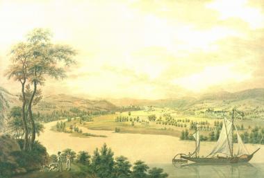 Die Ruhrlandschaft bei Mülheim bannte Johann Heinrich Bleuler d.Ä. 1810 auf diesem Stich. <br>Foto: LWL<br />