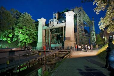 Abendstimmung im Schiffshebewerk Henrichenburg.<br> Foto: LWL/A. Hudemann<br />