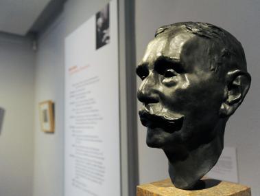 Die Büste Otto Schotts im LWL-Industriemuseum Zeche Nachtigall. <br>Foto: LWL/Appelhans<br />