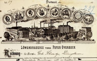 Historischer Briefkopf der Löwenbrauerei aus den 1880er Jahren <br>Foto: WWA Dortmund