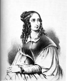 Flora Tristan auf einer Zeichnung von Adolphe Constant, 1840 in der Zeitschrift ¿Les belles femmes de Paris¿ veröffentlicht. <br>Foto: LWL