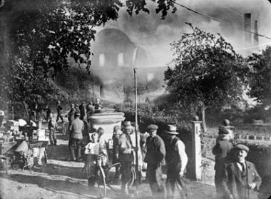 Der Klosterbrand in Marienfeld im Jahr 1900. <br>Foto: LWL